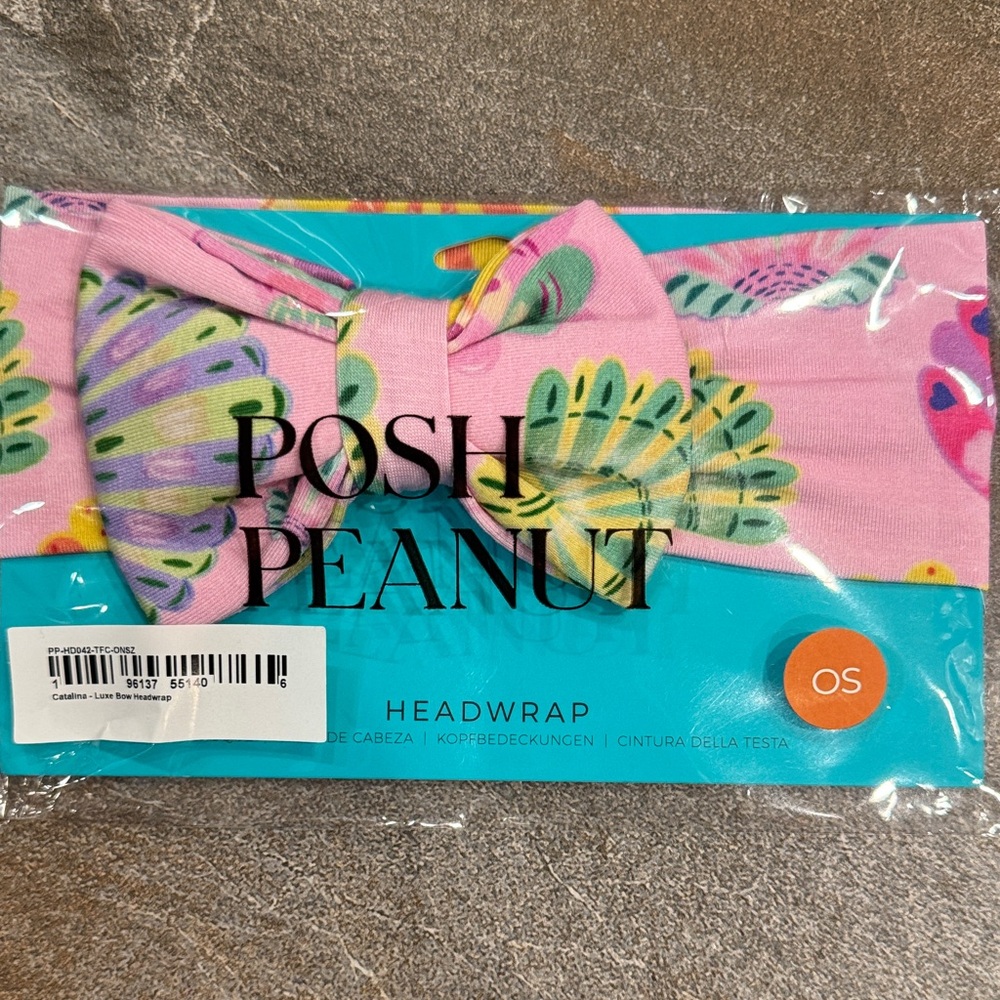 Posh Peanut Pink Catalina Shells Summer Bow Headwrap
